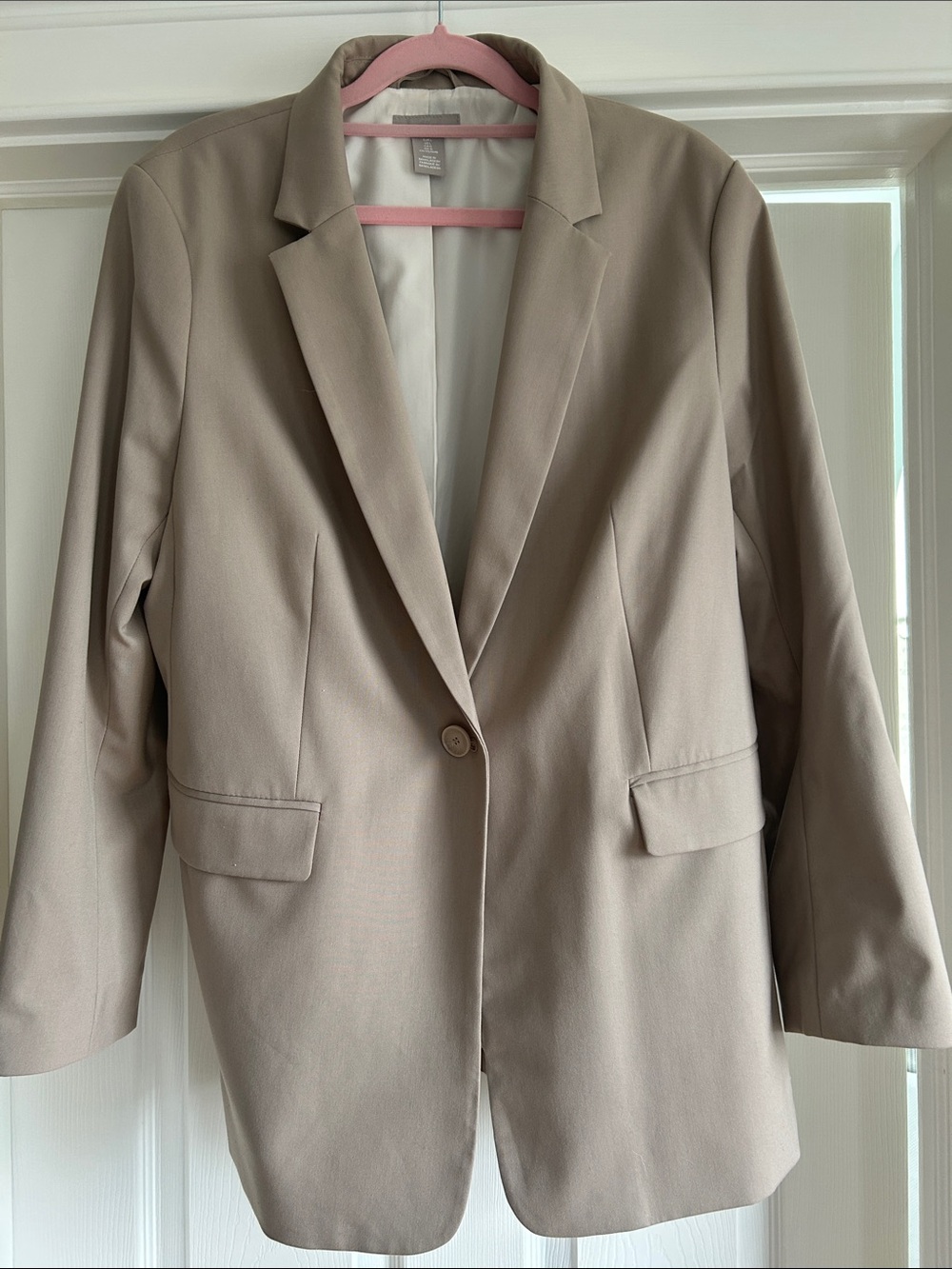 H&M Women's Single-Button Taupe Blazer